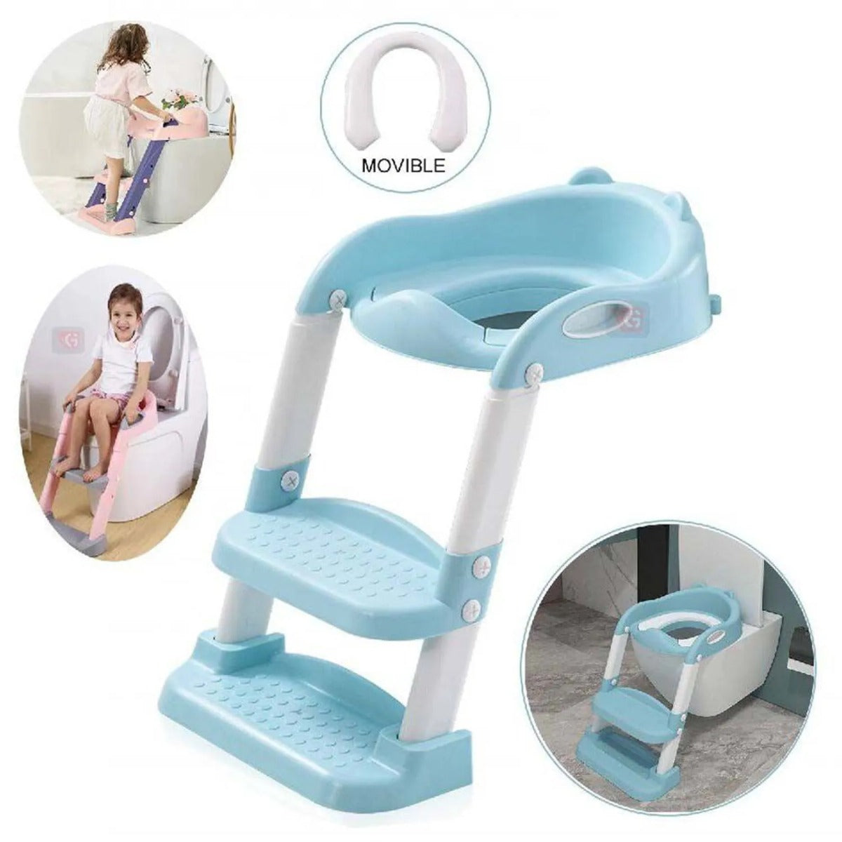 ASIENTO DE INODORO CON ESCALERA PARA NIÑOS