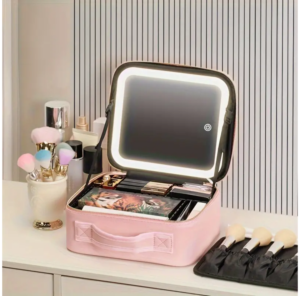 Organizador de Maquillaje Personalizado Makeup Lux™ con Espejo LED .