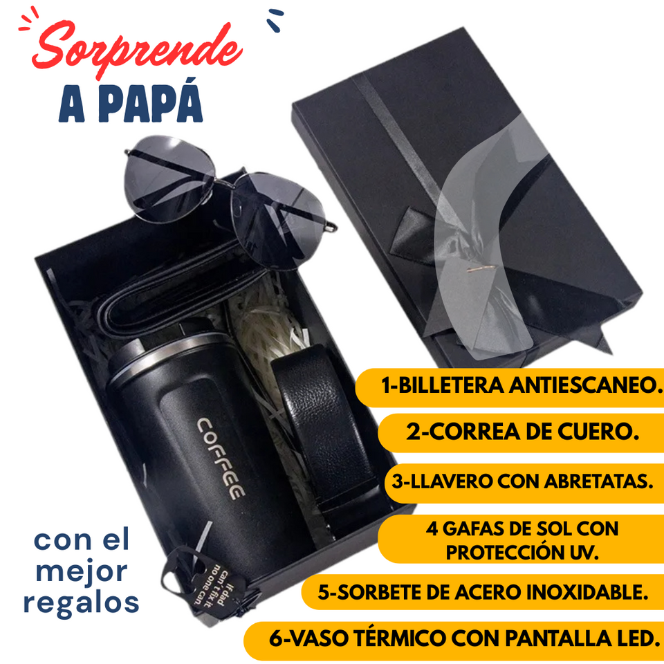 🎁 SET DE REGALO 6 EN 1 PARA HOMBRE - ELEGANCIA Y ESTILO EN UNA CAJA