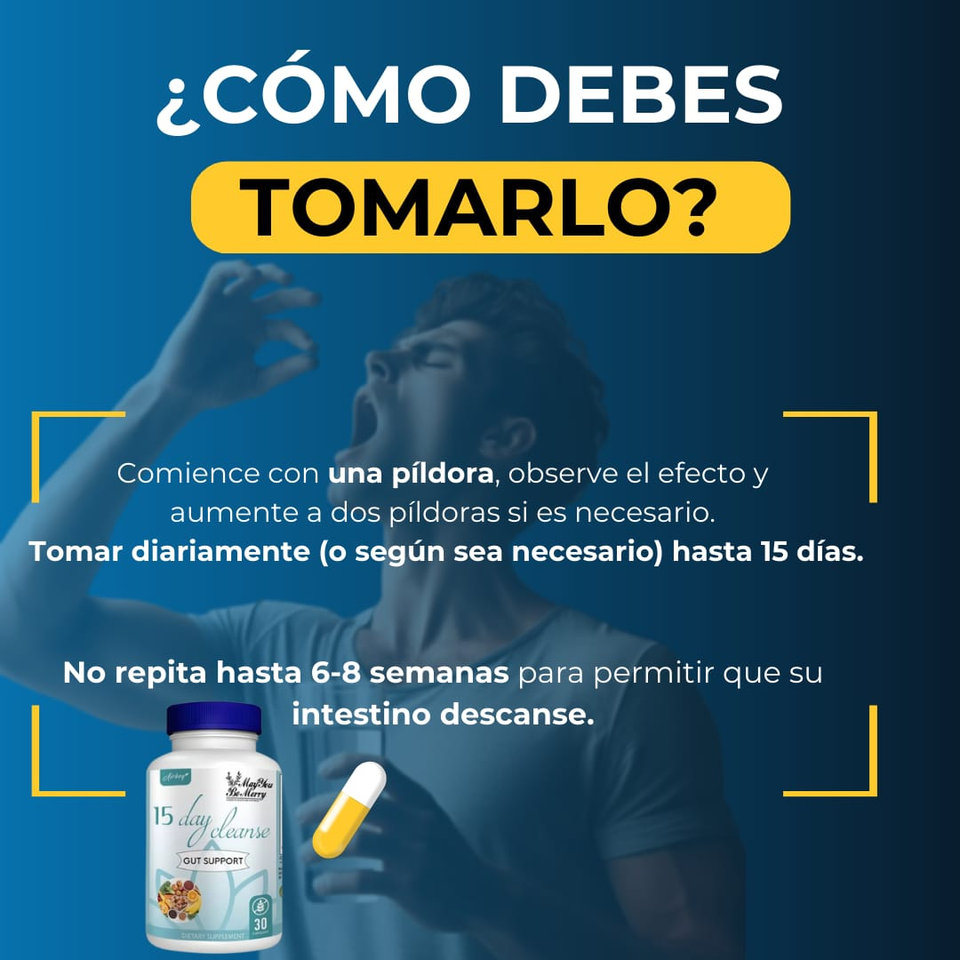 🧼 15 Day Cleanse - Gut Support (30 cápsulas)