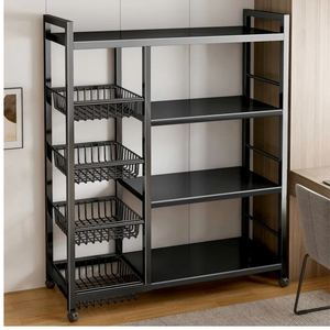 🏡 Estantería Portátil Plegable – Ideal para hogar o negocio-4 Niveles con 3 Cestas – Orden y Estilo en un Solo Producto