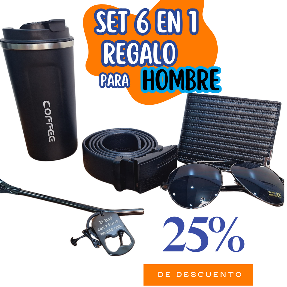 🎁 SET DE REGALO 6 EN 1 PARA HOMBRE - ELEGANCIA Y ESTILO EN UNA CAJA