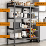 🏡 Estantería Portátil Plegable – Ideal para hogar o negocio-4 Niveles con 3 Cestas – Orden y Estilo en un Solo Producto