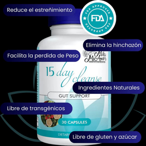 🧼 15 Day Cleanse - Gut Support (30 cápsulas)