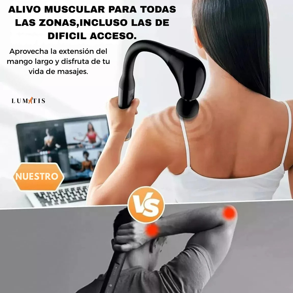 💥 POWER RELAX PRO™ – Pistola de Masaje de Tejido Profundo con Mango Extendido.Alivio inmediato en cuello, hombros, espalda y piernas – Sin pagar masajes costosos.