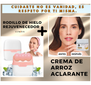 ✨ Combo Rostro de Porcelana – Crema Aclarante 🌾 + Rodillo de Hielo Facial ❄️