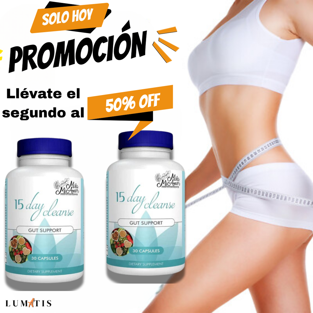 🧼 15 Day Cleanse - Gut Support (30 cápsulas)